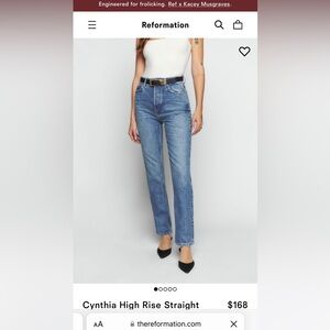 Reformation Cynthia High Rise Straight Jeans